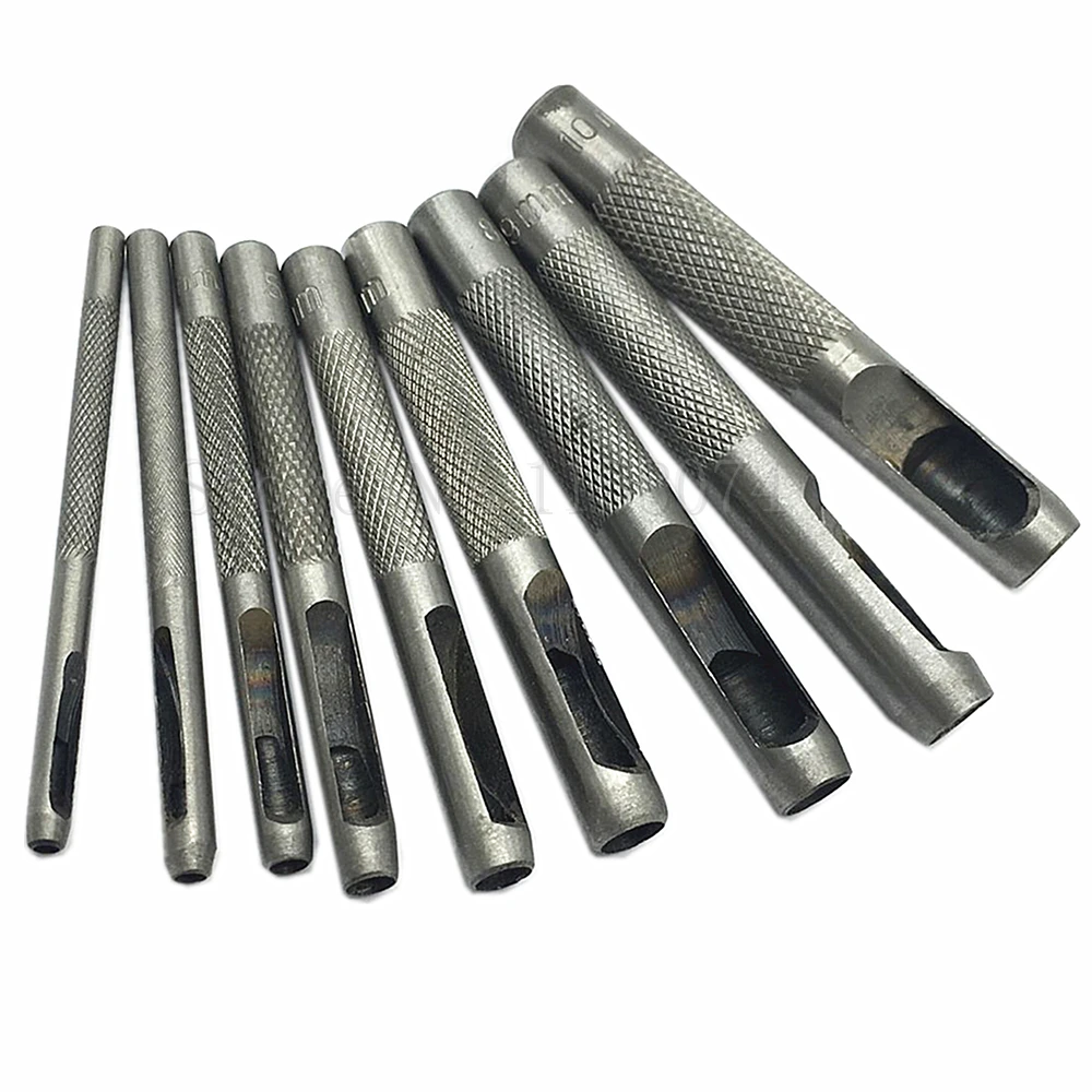9pc Hollow Hole Punch Tool Set Leather Belt Gasket Craft Metal Rubber Vynil Plastic Cuts Holes Tool Hardened Steel High Quality
9pc Hollow Hole Punch Tool Set Leather Belt Gasket Craft Metal Rubber Vynil Plastic Cuts Holes Tool Hardened Steel High Quality