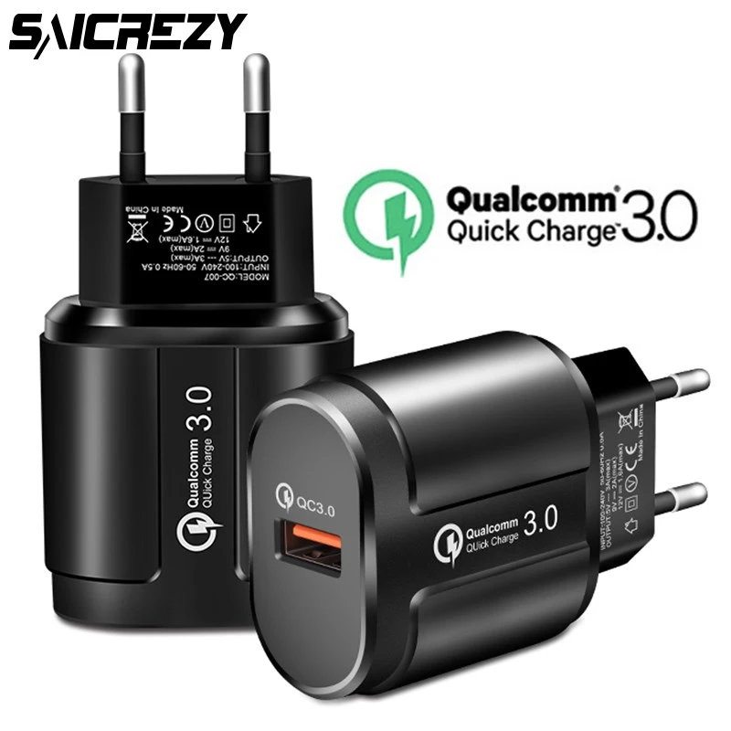 Quick Charge 3.0 Fast Mobile Phone Charger EU Plug Wall USB Adapter for iPhone 6 7 8 X Max QC3.0 for Samsung Huawei Xiaomi
Quick Charge 3.0 Fast Mobile Phone Charger EU Plug Wall USB Adapter for iPhone 6 7 8 X Max QC3.0 for Samsung Huawei Xiaomi