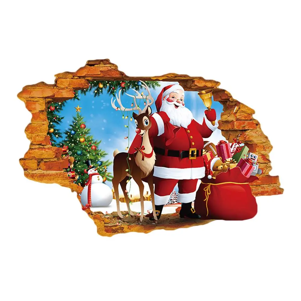 3D Santa Claus Elk Gift Break Through The Wall Sticker Christmas Decal Kids Room Decor For Living Room
3D Santa Claus Elk Gift Break Through The Wall Sticker Christmas Decal Kids Room Decor For Living Room