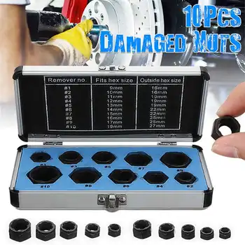 MTGATHER 10Pcs Damaged Bolt Nut Screw Remover Extractor Removal Set Nut Removal Socket Tool Black 9-19mm Best Price
MTGATHER 10Pcs Damaged Bolt Nut Screw Remover Extractor Removal Set Nut Removal Socket Tool Black 9-19mm Best Price