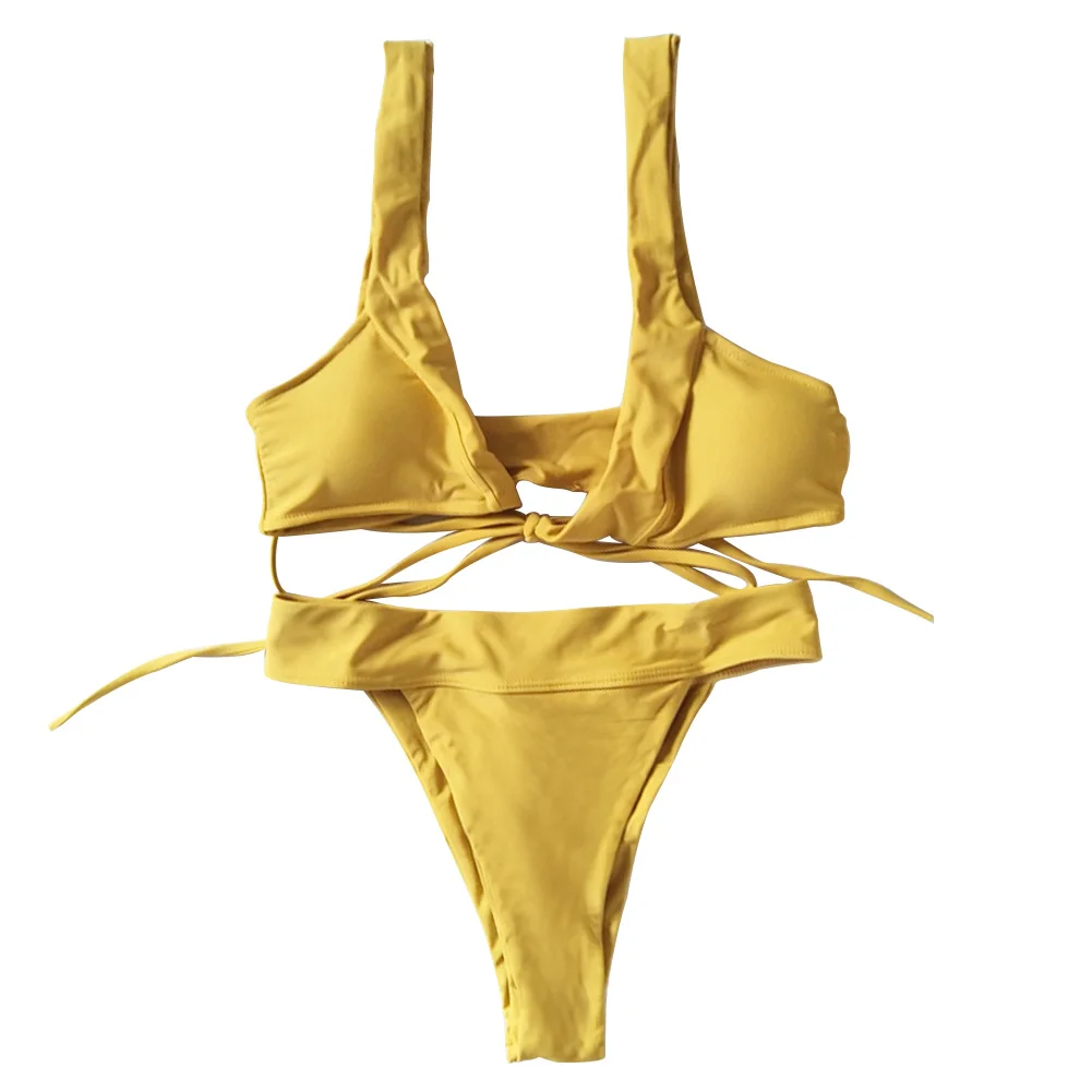 Women Ladies Strappy Sexy Swimsuit Split Type Summer Solid Holiday Beach Swimming Fashion High Waist Push Up Bikini Set
Women Ladies Strappy Sexy Swimsuit Split Type Summer Solid Holiday Beach Swimming Fashion High Waist Push Up Bikini Set