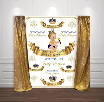 custom Gold Royal Blue Prince Crown backdrop High quality Computer print party background
custom Gold Royal Blue Prince Crown backdrop High quality Computer print party background