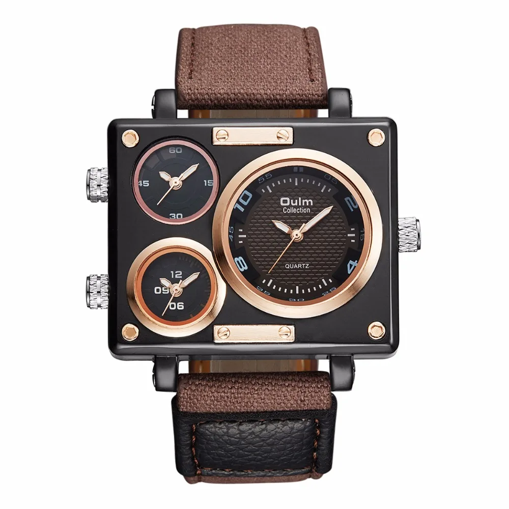 Sailcloth Belt Watch Made in China Fashion Three Time Watch Designer Man Watch Oulm Brand Quartz Watch HP3595 Mens Watch
Sailcloth Belt Watch Made in China Fashion Three Time Watch Designer Man Watch Oulm Brand Quartz Watch HP3595 Mens Watch