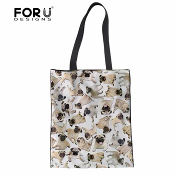 FORUDESIGNS Cute Animal Pug Dog Pattern Handbags Women Casual Tote Shoulder Bags Fashion Female Reusable Shopping Bags Clothes
FORUDESIGNS Cute Animal Pug Dog Pattern Handbags Women Casual Tote Shoulder Bags Fashion Female Reusable Shopping Bags Clothes