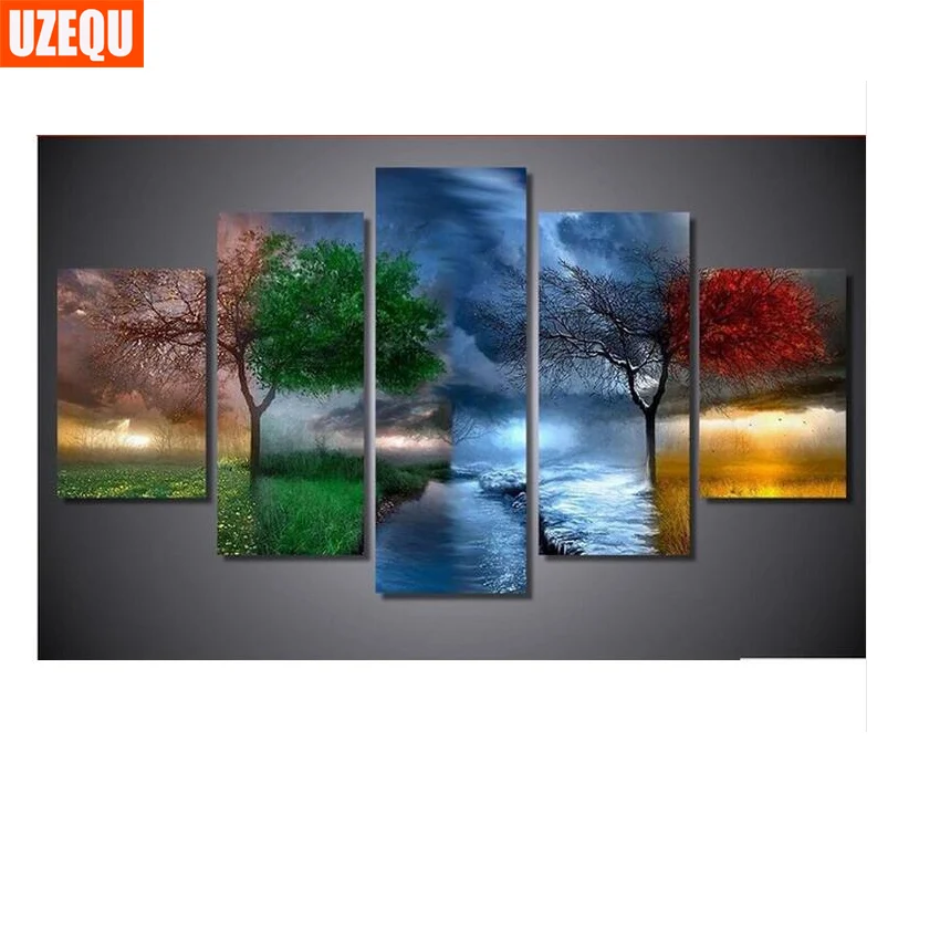 UzeQu Diamond Painting 5pcs Cross Stitch Seasons Tree Multi-picture 3D Diamond Embroidery Full Square Diamond Mosaic Home Decor
UzeQu Diamond Painting 5pcs Cross Stitch Seasons Tree Multi-picture 3D Diamond Embroidery Full Square Diamond Mosaic Home Decor