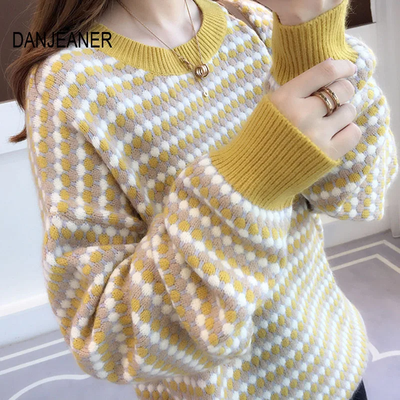 DANJEANER Korean Style Women Pullovers and Sweaters Elegant O Neck Dot Computer Knitted Jumper 2019 Fall Winter Tops Pull Femme
DANJEANER Korean Style Women Pullovers and Sweaters Elegant O Neck Dot Computer Knitted Jumper 2019 Fall Winter Tops Pull Femme