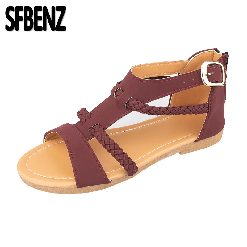Plus Size 35-43 Women Summer Gladiator Pu Leather Causal Flat Sandals For Girls Beach Open Toe Sandales Femme Black Shoes
Plus Size 35-43 Women Summer Gladiator Pu Leather Causal Flat Sandals For Girls Beach Open Toe Sandales Femme Black Shoes