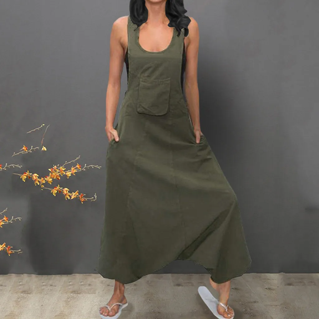 Loose Sleeveless Jumpsuit for Women 2019 Summer Pocket Casual Jumpsuits Cotton And Linen Rompers High Waist Pocket 7.15
Loose Sleeveless Jumpsuit for Women 2019 Summer Pocket Casual Jumpsuits Cotton And Linen Rompers High Waist Pocket 7.15