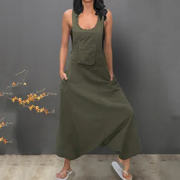 Loose Sleeveless Jumpsuit for Women 2019 Summer Pocket Casual Jumpsuits Cotton And Linen Rompers High Waist Pocket 7.15
Loose Sleeveless Jumpsuit for Women 2019 Summer Pocket Casual Jumpsuits Cotton And Linen Rompers High Waist Pocket 7.15