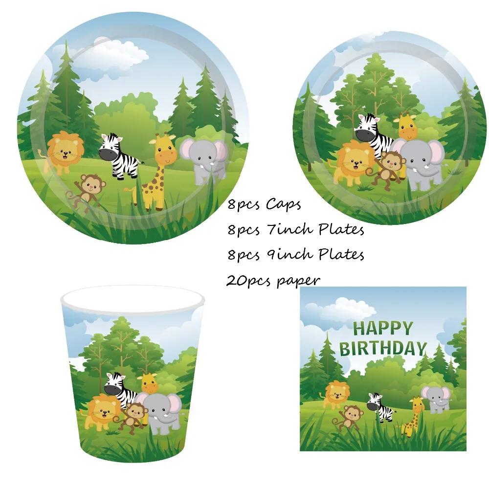 Omilut Safari Jungle Birthday Disposable Plates/Cups/Napkins Jungle Animal Disposable Set Summer Party 1th Birthday Party Decor
Omilut Safari Jungle Birthday Disposable Plates/Cups/Napkins Jungle Animal Disposable Set Summer Party 1th Birthday Party Decor