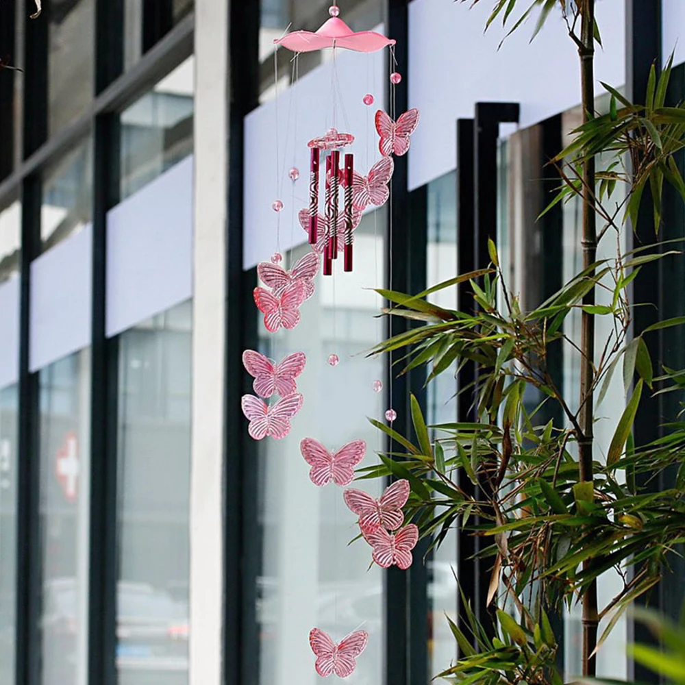 Butterfly Mobile Wind Chime Bell Garden Ornament Indoor Window Hanging Decor | Дом и сад