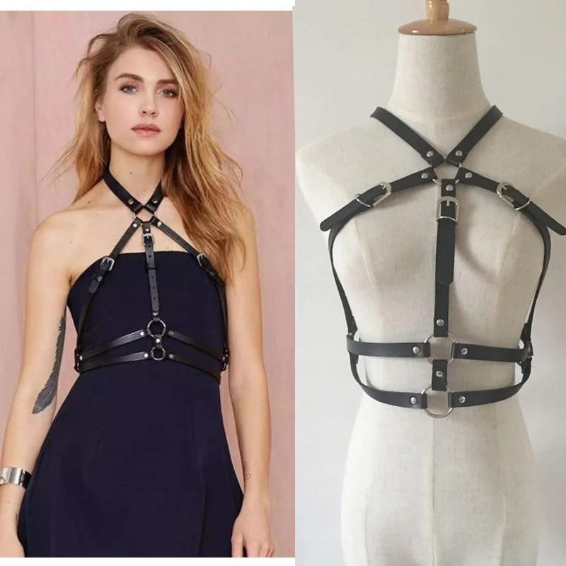 New women dark Rock street strap harness cool collar around neck waist belts bondage Chest belt
New women dark Rock street strap harness cool collar around neck waist belts bondage Chest belt