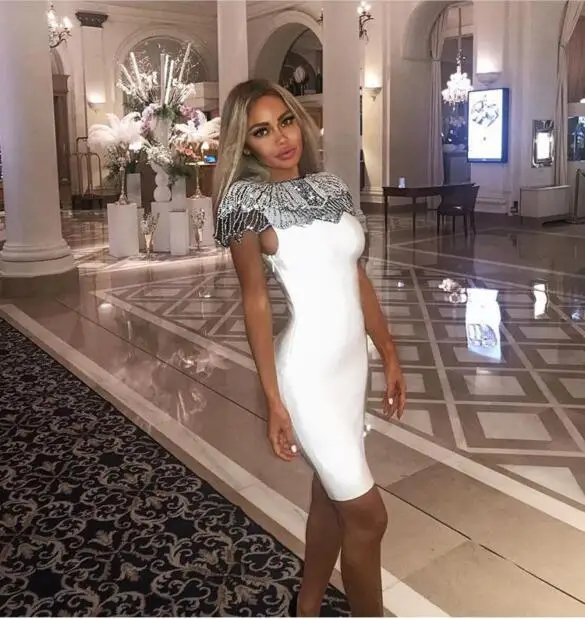 Top Quality Summer Fashion Sexy Short Sleeve Beading Bandage Dress 2018 Celebrity Designer Fashion Dress Vestidos
Top Quality Summer Fashion Sexy Short Sleeve Beading Bandage Dress 2018 Celebrity Designer Fashion Dress Vestidos