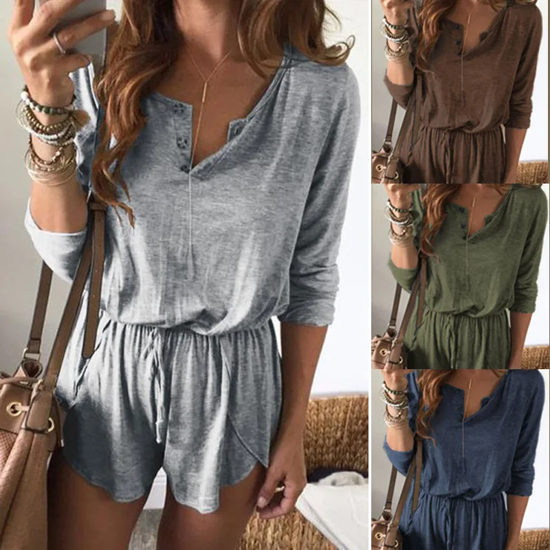 T Shirt Jumpsuit Casual Long Sleeve Bodysuit Overalls Women Streetwear Playsuit Mono Mujer Verano 2019 Office Femme Kombinezony
T Shirt Jumpsuit Casual Long Sleeve Bodysuit Overalls Women Streetwear Playsuit Mono Mujer Verano 2019 Office Femme Kombinezony