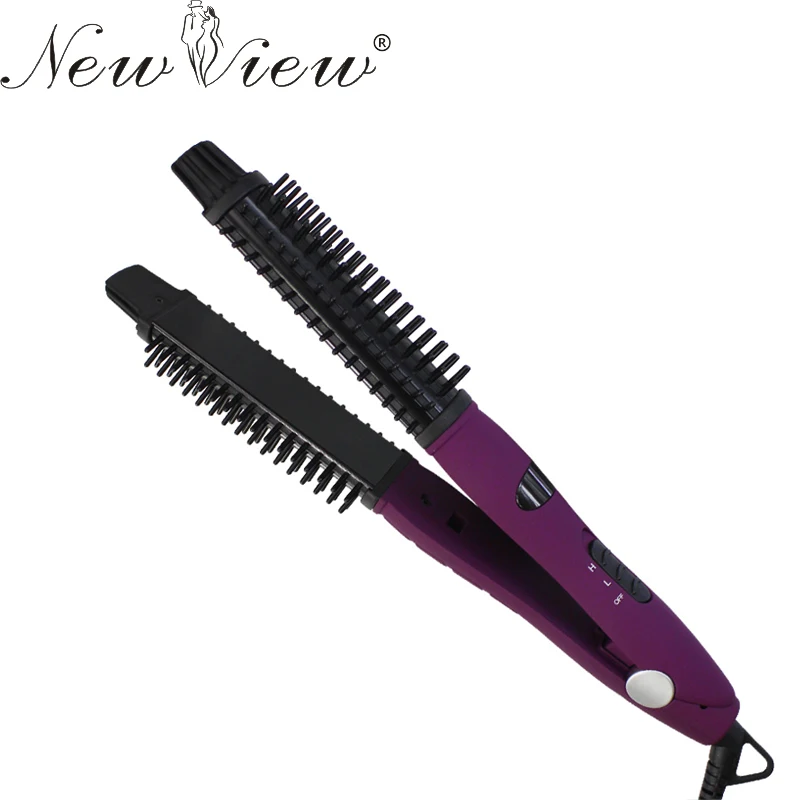 NewView Hair Curler Brush Styler Styling Toos Ceramic Hair Curling Iron Hair Straightener Comb