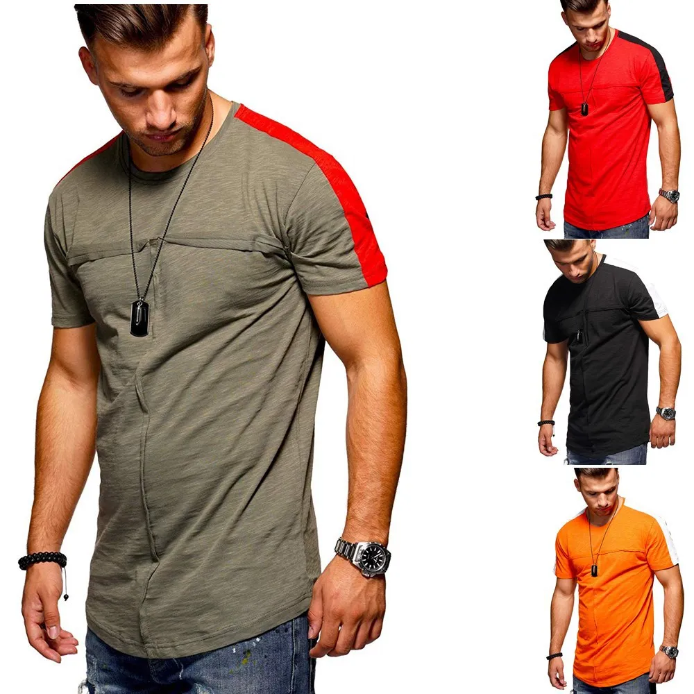 2019 Fashion stitching Summer Casual T Shirt Men Cotton Breathable Mens Short Sleeve Fitness t-shirt Hip Hop Tee Tight Top 3XL
2019 Fashion stitching Summer Casual T Shirt Men Cotton Breathable Mens Short Sleeve Fitness t-shirt Hip Hop Tee Tight Top 3XL