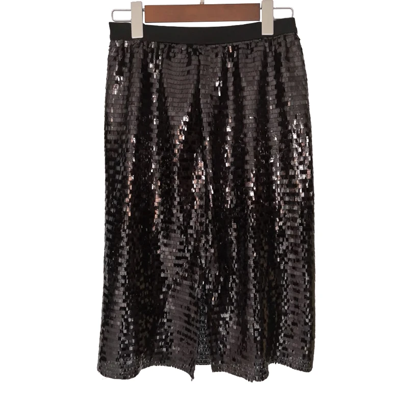 Fashion latest design high waisted a line black asymmetry ruffle lady midi sequin skirt
Fashion latest design high waisted a line black asymmetry ruffle lady midi sequin skirt