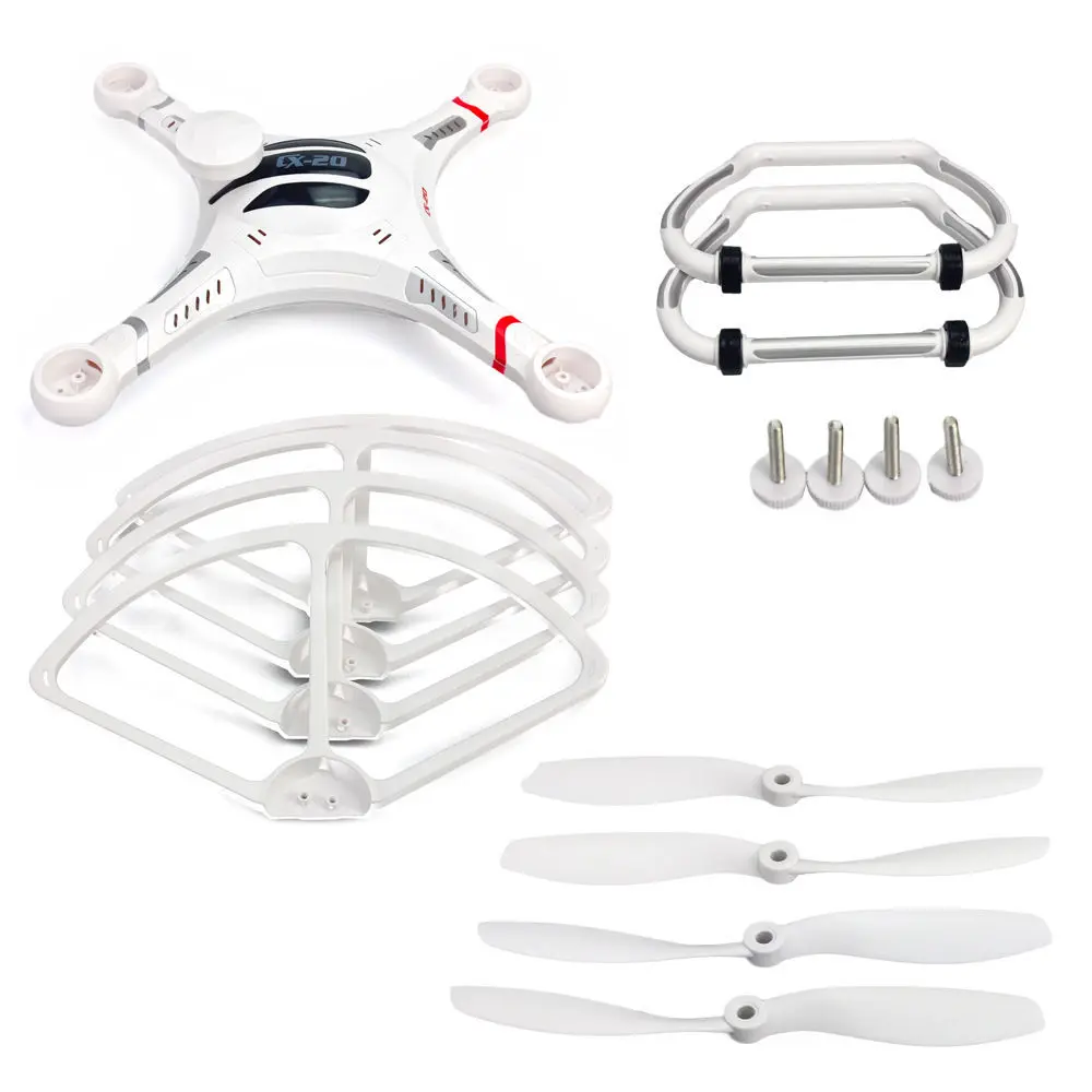 F09179-A Cheerson CX-20 Accessories Set: Body Shell Cover + Propellers +Prop Fender Bracket + Skid Landing FS
F09179-A Cheerson CX-20 Accessories Set: Body Shell Cover + Propellers +Prop Fender Bracket + Skid Landing FS