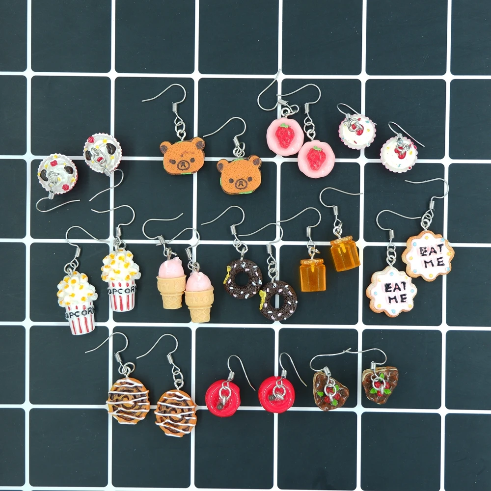 Cute Resin Cake Food Earrings drop earring candy costume trendy Style woman girl Handmade Jewelry Drop shipping
Cute Resin Cake Food Earrings drop earring candy costume trendy Style woman girl Handmade Jewelry Drop shipping