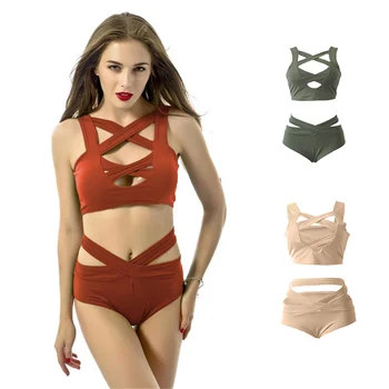 Women Sexy Two Piece Bikini Set High Waist Criss Cross Bandage Swimsuit Swimwear
Women Sexy Two Piece Bikini Set High Waist Criss Cross Bandage Swimsuit Swimwear