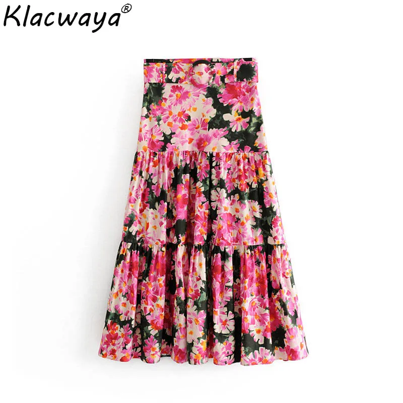 women pink floral skirts 2019 summer ladies chic vintage midi skirt with belts parties girls lovely pleated faldas jupe femme
women pink floral skirts 2019 summer ladies chic vintage midi skirt with belts parties girls lovely pleated faldas jupe femme