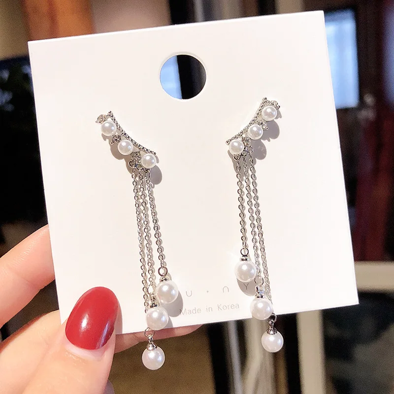 2019 New Korean Fashionable Long Pearl Tassels Earrings Sexy Net Red Elegant Earrings Simple Joker For Women Bohemia
2019 New Korean Fashionable Long Pearl Tassels Earrings Sexy Net Red Elegant Earrings Simple Joker For Women Bohemia