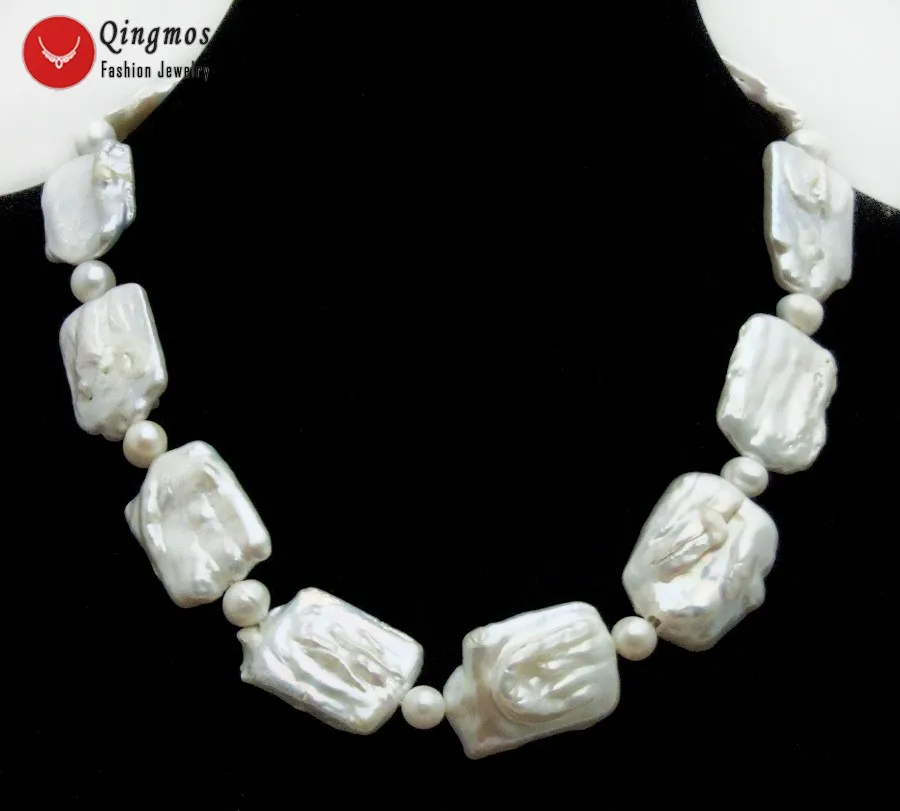 Qingmos Trendy Natural Pearl Necklace for Women with with White 20*30mm Rectangle & 6mm Round Pearl Chokers Necklace 17" Jewelry
Qingmos Trendy Natural Pearl Necklace for Women with with White 20*30mm Rectangle & 6mm Round Pearl Chokers Necklace 17" Jewelry