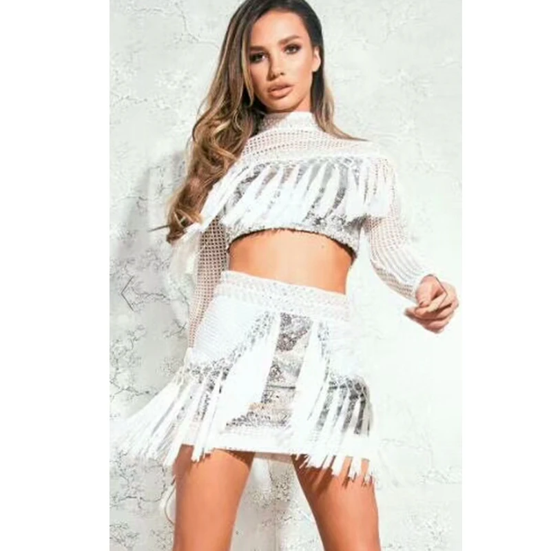 New Arrive 2018 Elegant Fashion Women Sexy Two 2 Pieces Patchwork Mini Tassel Long Sleeve Sequins Hollow Out Vestidos Clubwear
New Arrive 2018 Elegant Fashion Women Sexy Two 2 Pieces Patchwork Mini Tassel Long Sleeve Sequins Hollow Out Vestidos Clubwear