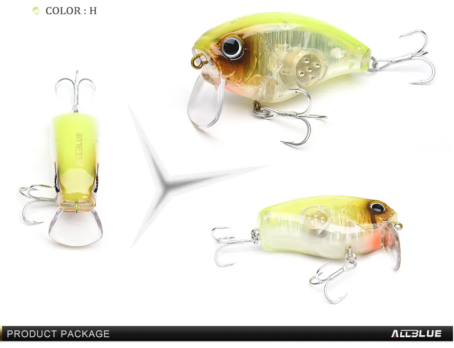 Allblue Floating Shallow Diving Crankbait Fishing Lures 17G/60Mm