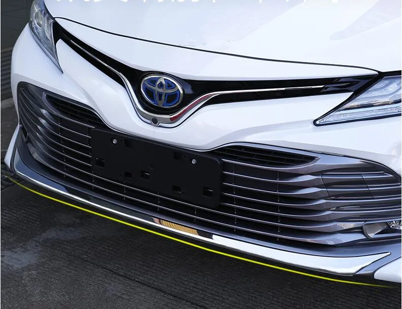 ABS Chrome Front Bumper Protector Guard Lid Fog Cover Molding Cover Trim For 18 Toyota Camry 2018 2019