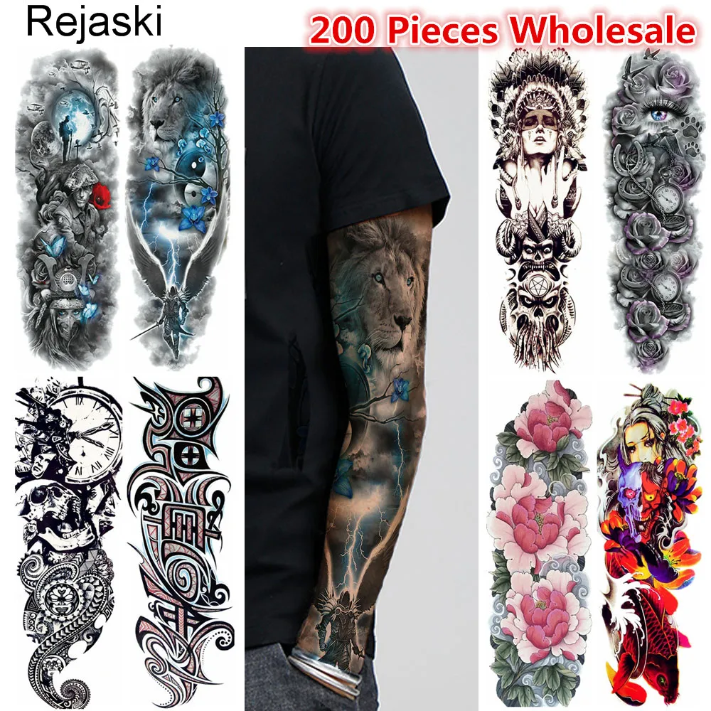 Rejaski 200 Pieces Wholesale Long 48x17cm Temporary Tattoo Full Arm Lion Lotus Tatoo Body Leg Art For Men Women Tattoo Stickers
Rejaski 200 Pieces Wholesale Long 48x17cm Temporary Tattoo Full Arm Lion Lotus Tatoo Body Leg Art For Men Women Tattoo Stickers