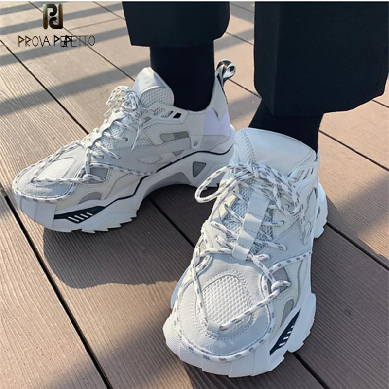Prova Perfetto Reflective Shoes Woman Sneakers Genuine Leather Platform Sneakers Lace-up Chunky Dad Sneakers Tenis Feminino Shoe
Prova Perfetto Reflective Shoes Woman Sneakers Genuine Leather Platform Sneakers Lace-up Chunky Dad Sneakers Tenis Feminino Shoe