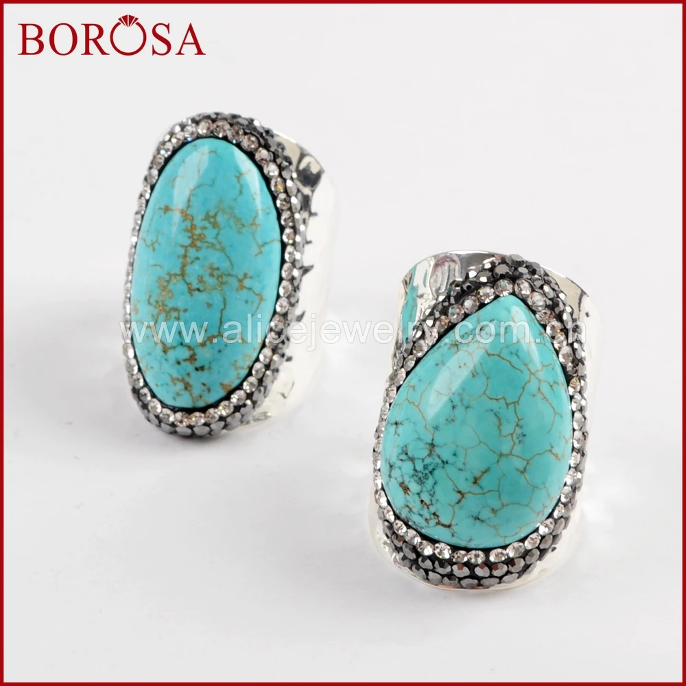 BOROSA Self Design 5/10pcs Blue Stone Different Shapes Silver Band Rings Pave Rhinestone Natural Turquoises Rings Jewelry JAB921
BOROSA Self Design 5/10pcs Blue Stone Different Shapes Silver Band Rings Pave Rhinestone Natural Turquoises Rings Jewelry JAB921