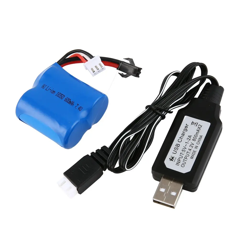 7.4V 600mAh Balance Plugs Rechargeable Li-ion Battery with USB Charger for RC Boat Skytech H100 H102 H106 Syma Q2 Q3
7.4V 600mAh Balance Plugs Rechargeable Li-ion Battery with USB Charger for RC Boat Skytech H100 H102 H106 Syma Q2 Q3