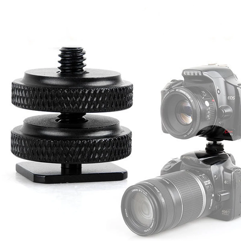 Camera 1/4"-20 Flash Hot Shoe Mount Adapter w/ Double Nuts to Tripod Screw Converter for DSLR Camera Rig Monitor LED Video Light
Camera 1/4"-20 Flash Hot Shoe Mount Adapter w/ Double Nuts to Tripod Screw Converter for DSLR Camera Rig Monitor LED Video Light