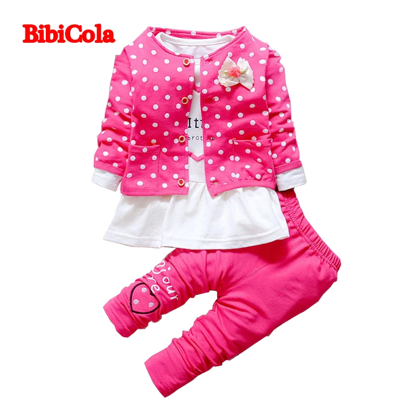 BibiCola Spring Autumn Cartoon Dots Clothing Sets Baby Girls Jacketes + T- shirt + Pants 3PCS Cute Princess Heart-shaped Print
BibiCola Spring Autumn Cartoon Dots Clothing Sets Baby Girls Jacketes + T- shirt + Pants 3PCS Cute Princess Heart-shaped Print