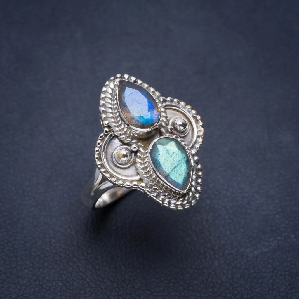 Natural Blue Fire Labradorite Handmade Unique 925 Sterling Silver Ring 7.25 A1088
Natural Blue Fire Labradorite Handmade Unique 925 Sterling Silver Ring 7.25 A1088