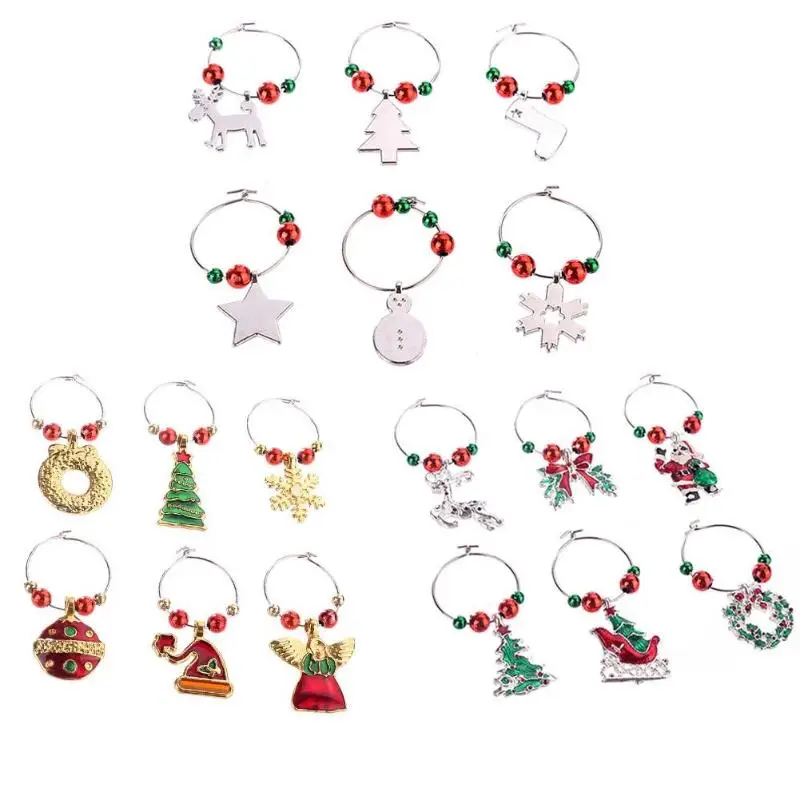1 Set Xmas Pendants Christmas Wine Glass Decoration Charms Metal Ring Wine Cup ring Party Table Decorations for home
1 Set Xmas Pendants Christmas Wine Glass Decoration Charms Metal Ring Wine Cup ring Party Table Decorations for home