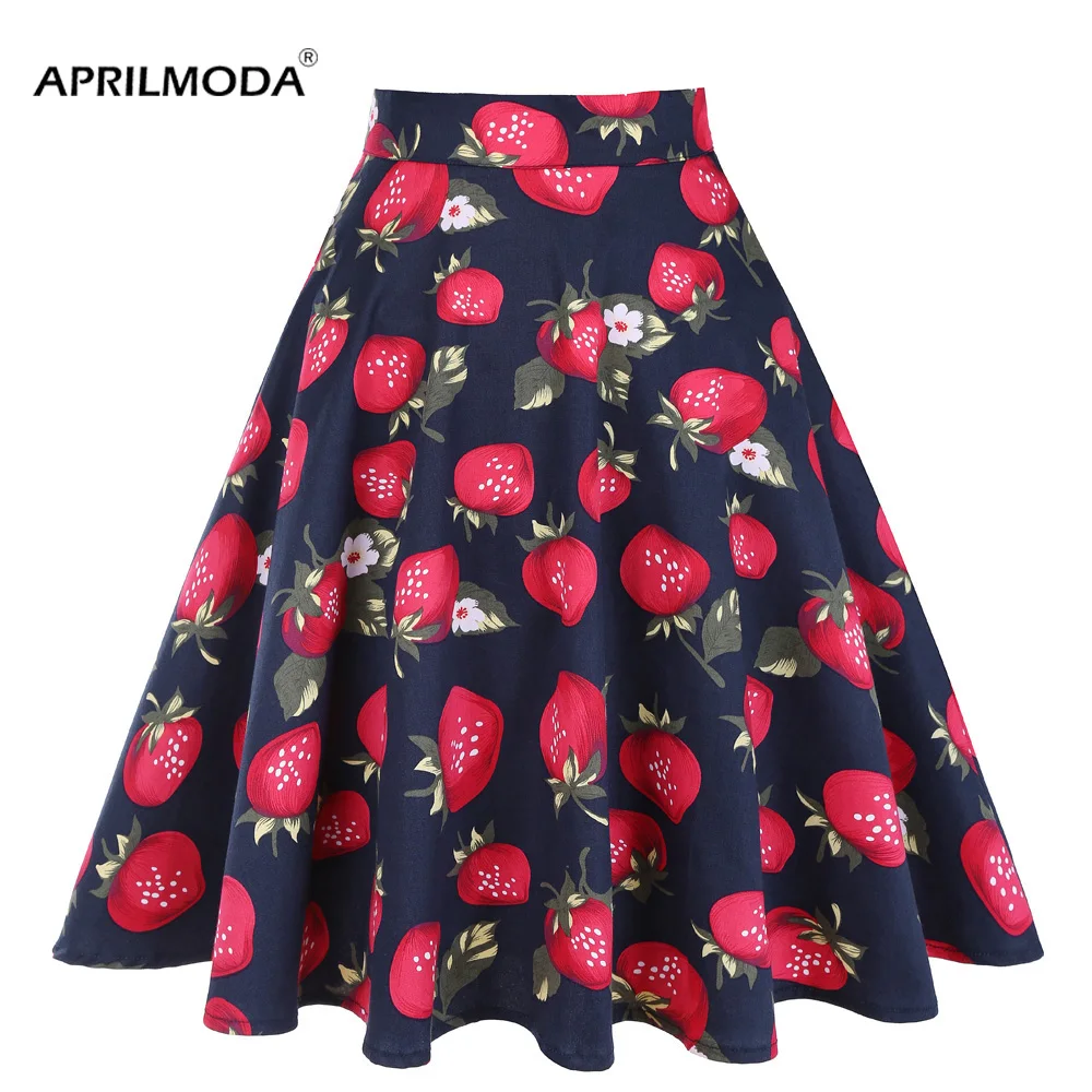 Runway Strawberry Pinup Vintage Rockabilly 50s 60s Beach Summer Skirts 2018 New High Waist Floral Print Women Pleated Midi Skirt
Runway Strawberry Pinup Vintage Rockabilly 50s 60s Beach Summer Skirts 2018 New High Waist Floral Print Women Pleated Midi Skirt