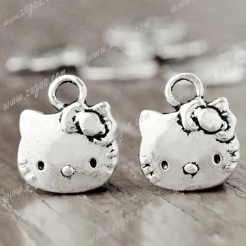 100Pcs Antique Silver Tibetan Tone 13x11x2mm Hello Kitty Cat Animal Charms Pendant Zinc Alloy Fit Bracelet Necklace TS1776
100Pcs Antique Silver Tibetan Tone 13x11x2mm Hello Kitty Cat Animal Charms Pendant Zinc Alloy Fit Bracelet Necklace TS1776