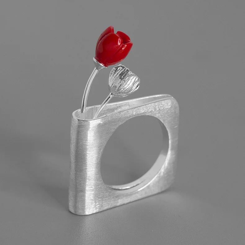 INATURE A Flowering Book 925 Sterling Silver Red Coral Flower Wedding Rings for Women Jewelry
INATURE A Flowering Book 925 Sterling Silver Red Coral Flower Wedding Rings for Women Jewelry