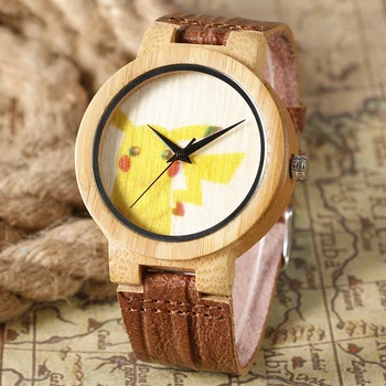 Pokemon Go Theme Wooden Watches with Brown Leather Band Pikachu Design Bamboo Quartz Wristwatch Relojes
Pokemon Go Theme Wooden Watches with Brown Leather Band Pikachu Design Bamboo Quartz Wristwatch Relojes