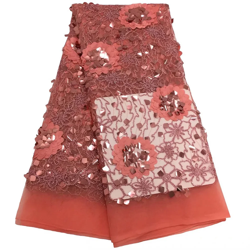 3d sequin lace fabrics African lace fabric high quality peach color mesh fabric with sequins french lace fabric for party dress
3d sequin lace fabrics African lace fabric high quality peach color mesh fabric with sequins french lace fabric for party dress