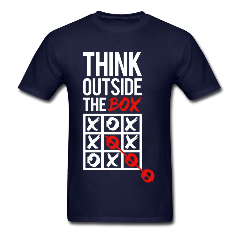 Think outside the box ostern Day 100% Cotton Fabric Crewneck T Shirt Short Sleeve Simple Style Tees Family Casual Tshirts Think outside the box navy