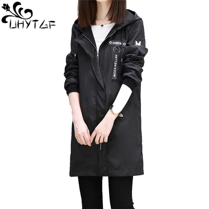 UHYTGF Women basic trench Coat Tops Spring autumn Female Hooded Wild Baseball Tops Ladies Splicing plus size trench Coats X274
UHYTGF Women basic trench Coat Tops Spring autumn Female Hooded Wild Baseball Tops Ladies Splicing plus size trench Coats X274