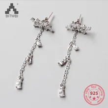 100% Real 925 Sterling Silver Earrings Luxury Zircon Leaves Long Tassel Earrings For Women Girls Jewelry Christmas Gift
100% Real 925 Sterling Silver Earrings Luxury Zircon Leaves Long Tassel Earrings For Women Girls Jewelry Christmas Gift