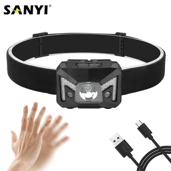 LED Headlamp 5 Modes White Red Head Flashlight Torch Sensor Rechargeable Head Light Forehead Head Lamp Night Fishing Headlight
LED Headlamp 5 Modes White Red Head Flashlight Torch Sensor Rechargeable Head Light Forehead Head Lamp Night Fishing Headlight