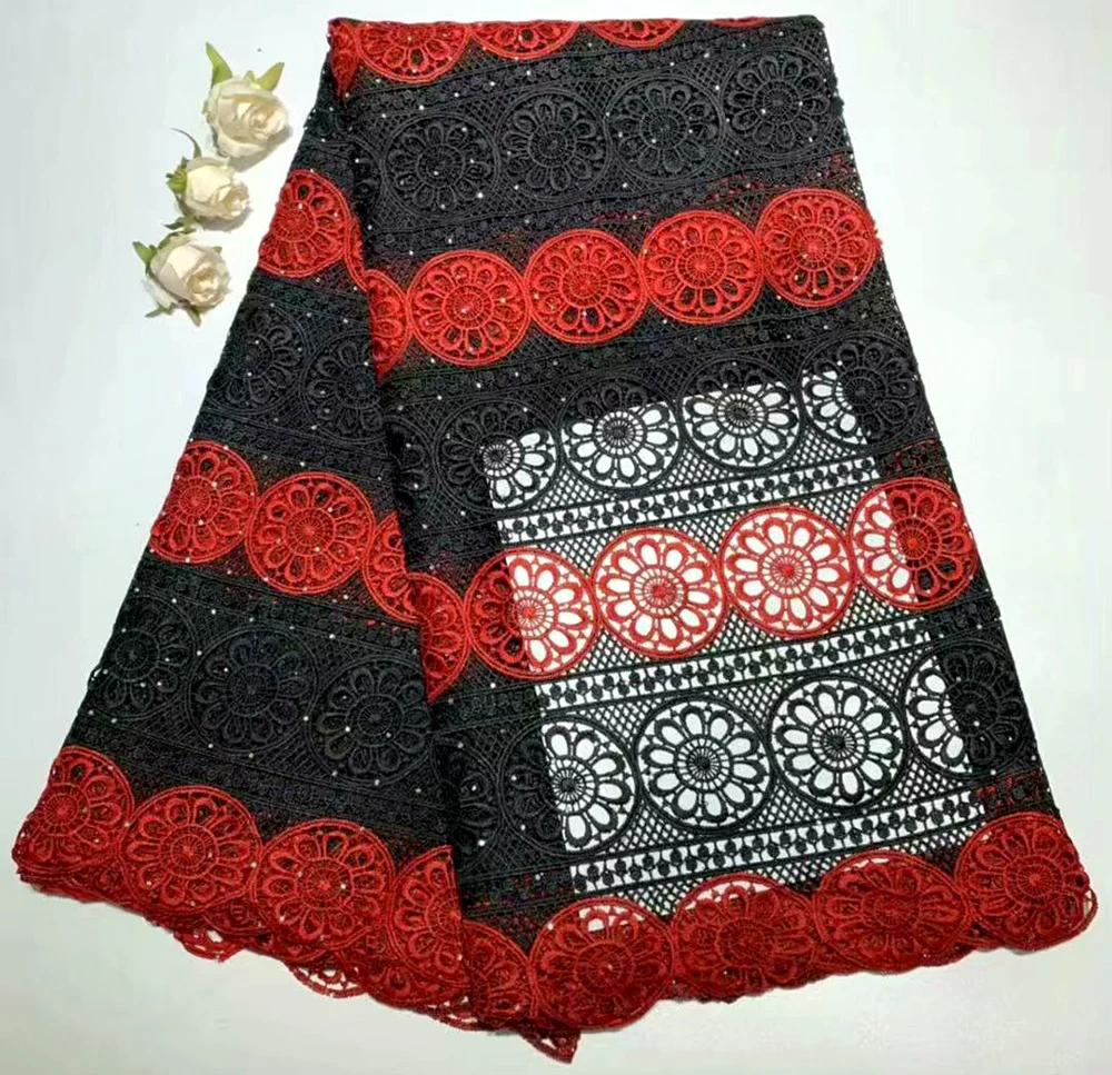 African stone Lace Fabric Black and red French lace Fabric 2018 High Quality Nigerian Tulle Lace Fabrics For Woman Dress
African stone Lace Fabric Black and red French lace Fabric 2018 High Quality Nigerian Tulle Lace Fabrics For Woman Dress