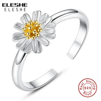 ELESHE Fashion Elegant 925 Sterling Silver Rings for Women Yellow Gold Enamel Daisy Flower Finger Rings Wedding Jewelry Gift
ELESHE Fashion Elegant 925 Sterling Silver Rings for Women Yellow Gold Enamel Daisy Flower Finger Rings Wedding Jewelry Gift