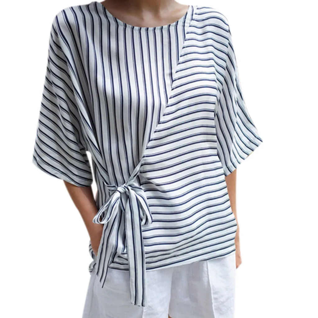 Women's Tops Summer 3/4 Sleeve Striped Cotton T-Shirt Plus Size Women's Shirts Oversized Tops Tees Female Big Size Clothing #520
Women's Tops Summer 3/4 Sleeve Striped Cotton T-Shirt Plus Size Women's Shirts Oversized Tops Tees Female Big Size Clothing #520